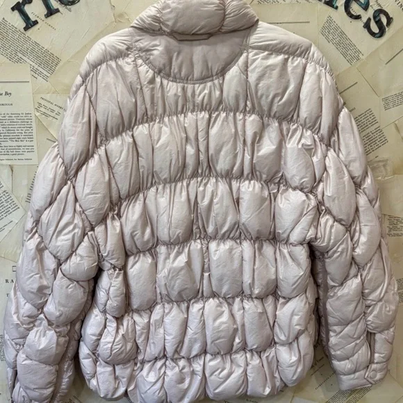 Free People Movement Glossy Pippa Puffer Jacket Pockets Zip Home